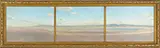 James Perry Wilson, Panoramic Landscape of the West, Three oils on canvasboards