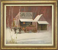 William Harnden, Delivery to the Saloon, Oil on board