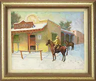 William Harnden, Pulling Up to the Saloon, Oil on board