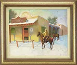 William Harnden, Pulling Up to the Saloon, Oil on board