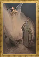 Eric Pape, Large Illustration Showing the Actress Clara Syde in Her Role As Angel of the Vision Scene in “Canterbury Pilgrims, Oil on canvas
