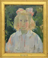 Eric Pape, Portrait of Natalie H, HAMMOND AS A GIRL. Oil on board