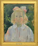 Eric Pape, Portrait of Natalie H, HAMMOND AS A GIRL. Oil on board