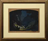 Eric Pape, Illustration for the Book “Rip Van Winkle and the Legend of Sleepy Hollow” 1927, Oil/Pastel? on light board (not examined out of frame)