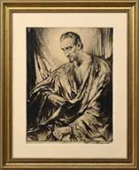 Eric Pape, Illustration of Baisil Rathbone As Judas, Graphite and charcoal