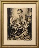 Eric Pape, Illustration of Baisil Rathbone As Judas, Graphite and charcoal
