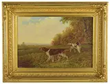 Howard L. Hill, Hunters on Point, Oil on canvas