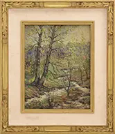 Spring Landscape by Ernest Lawson, Oil on artist board, sold Feb 2015