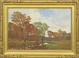 William Merritt Post, Autumn Stream, Oil on canvas