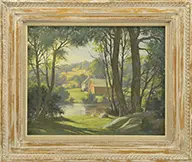 Bertram George Bruestle, Summer Farm, Oil on board
