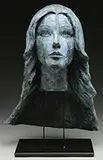 Signed, Fine Cast Bronze Female Bust, Bronze Mounted on a museum base