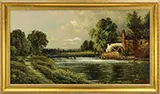 Edmund Darch Lewis, Landscape with Mill, Oil on canvas