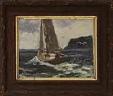 William Thon, Fisherman, Oil on canvas board