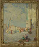 Ossip L. Linde, City of Gold & Ivory, Oil on canvas