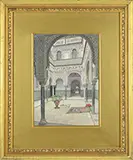 F. Liger Hidalgo, Interior of Alcazar, Seville, Watercolor and gouache