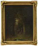Family Gathering Among the Trees by Narcisse-Virgil Diaz de La Pena, Oil on canvas, sold Feb 2015