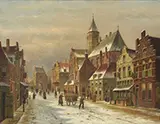 Andrianus Eversen, A Dutch City View, Oil on canvas