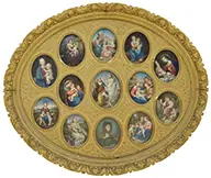 Michel Menghini, Thirteen Old Master Miniatures, Set of thirteen watercolor miniatures after famous old master works