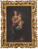 Gaspare Diomede Dellabruna, Madonna and Child, After Bartolome Esteban Murillo, Oil on canvas