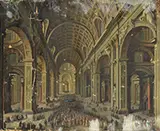 Johannes Hall, Papal Procession, Saint Peter’s Basilica, Oil on canvas