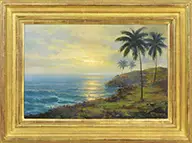 Guillermo Gomez Mayorga, Atardecer Costero, Oil on canvas