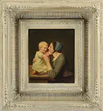 Moritz Pläschke, Mother and Child, Oil on canvas