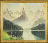 C. Huther Garmiech, Monte Cristallo, Italy, Oil on canvas