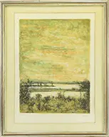 Bernard Gantner, Landscape, Lithograph in colors on BFK Rives paper