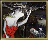 Tsuneo Shimazaki, Maria Magdalena, Oil on canvas with heavy impasto