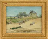 Frank Louville Bowie, Three Landscapes, 1) “Portland” Oil on board,