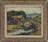 Andrew Winter, Sawmill, Monhegan Maine, Oil on canvas