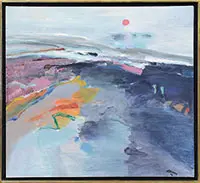 Reuben Tam, Red Tide Sunset”, 1975, Acrylic on canvas