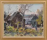Autumn Village View, Rockport by Carl W. Peters, Oil on canvas, sold Feb 2017