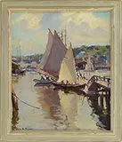Bickford’s Wharf, Gloucester by Emile Albert Gruppe, Oil on canvas circa 1930’s, sold Feb 2017