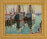 Carl Gustafson, Gloucester Boats, Oil on board
