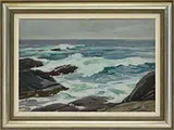 Aldro Thompson Hibbard, Breaking Waves, Oil on canvas board