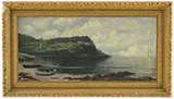 James Brevoort, Coastal Scene with Sailboats, Oil on canvas