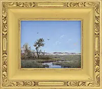 Cape Cod Dunes and Marsh by William R. Davis, Oil on Gessoboard, sold Feb 2017