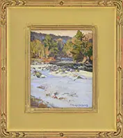 T.M. Nicholas, Along the River, Vermont, Oil on canvas