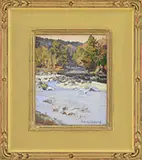 T.M. Nicholas, Along the River, Vermont, Oil on canvas