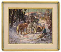 Thomas R. Curtin, Logging, Oil on board