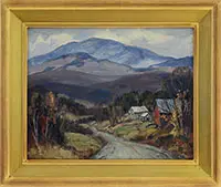 Mt Mansfield, Johnson Vermont by Thomas R. Curtin, Oil on canvas board, sold Feb 2017