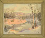 Josef M. Arentz, Winter in New Hampshire, Oil on canvas