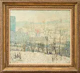 Ernest Lawson, New York Farm in Winter, Oil on canvas