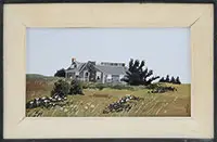 John Austin, Two Nantucket Homesteads, Acrylics on board
