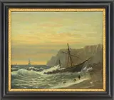 Wesley Webber, Ship Run Aground, Oil on canvas