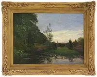 Joseph Foxcroft Cole, River Landscape, Oil on canvas