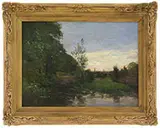 Joseph Foxcroft Cole, River Landscape, Oil on canvas