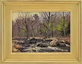 Bernard Corey, Forest Stream in Spring, Oil on canvas board