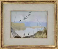 Mallards in Flight by Roy Martell Mason, Watercolor, sold Feb 2017